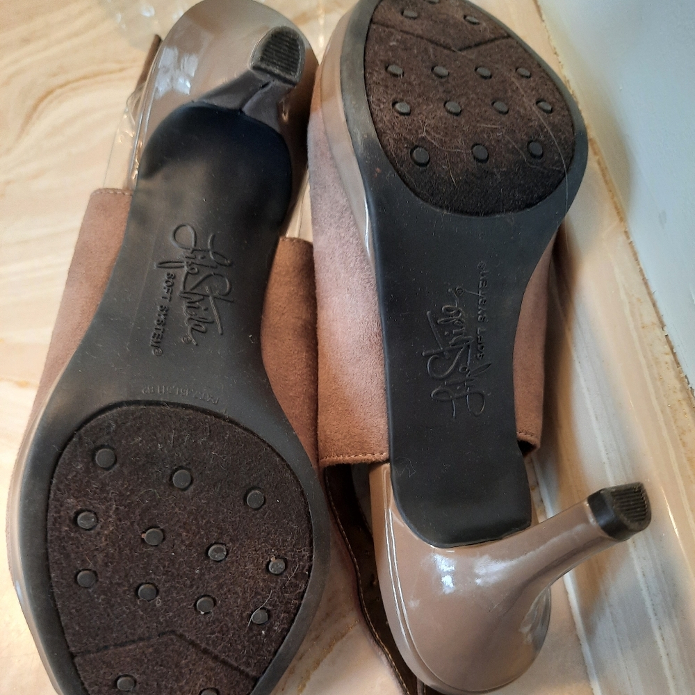 Suede Peep-Toe Heels - Picture 2 of 3